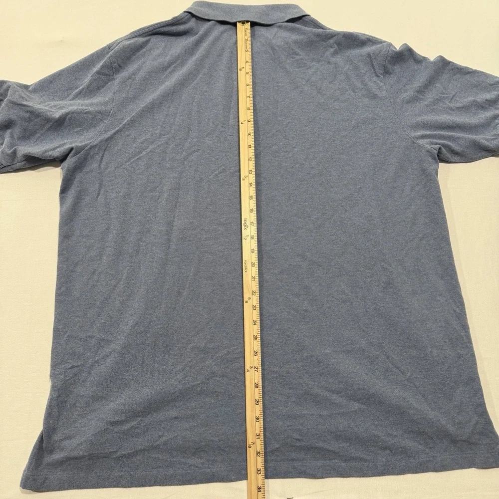 Polo Ralph Lauren Mens 3XLT Polo Shirt Tall Heather Blue Yellow Pony Pique Mesh